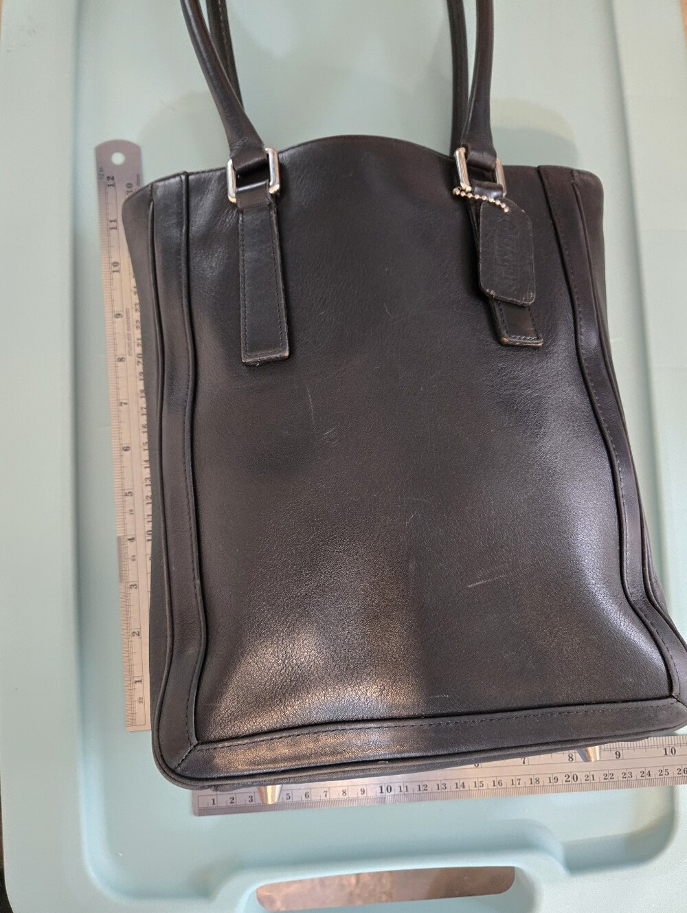 ​Vintage Coach Black Leather Bonnie Legacy Slim Tote Bag #9422